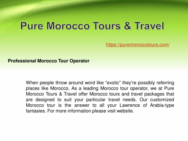 Professional Morocco Tour Operator