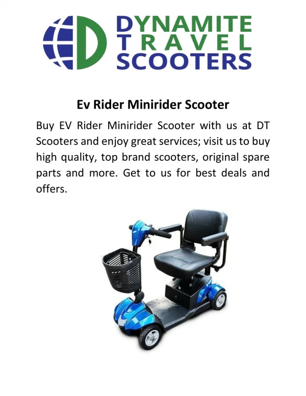 Ev Rider Minirider Scooter - Dtscooters