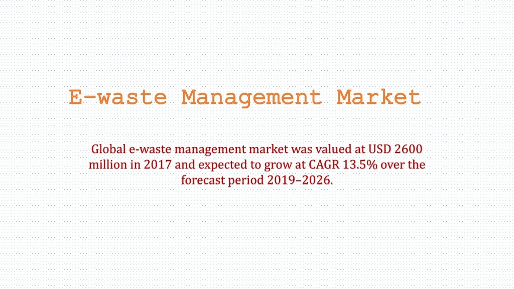 e waste management market