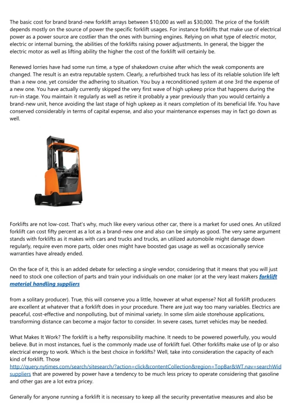 Recommendations On Buying The Leading Forklift