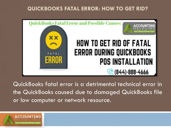 QuickBooks Fatal Error: Reason & Solution