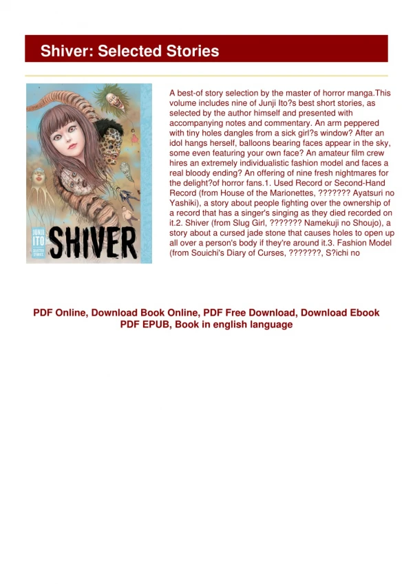 [PDF] Shiver: Selected Stories #FULL PAGE
