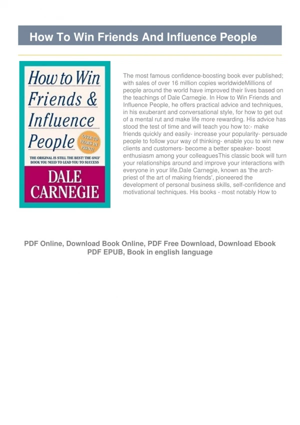 [PDF] How To Win Friends And Influence People #LIMITED