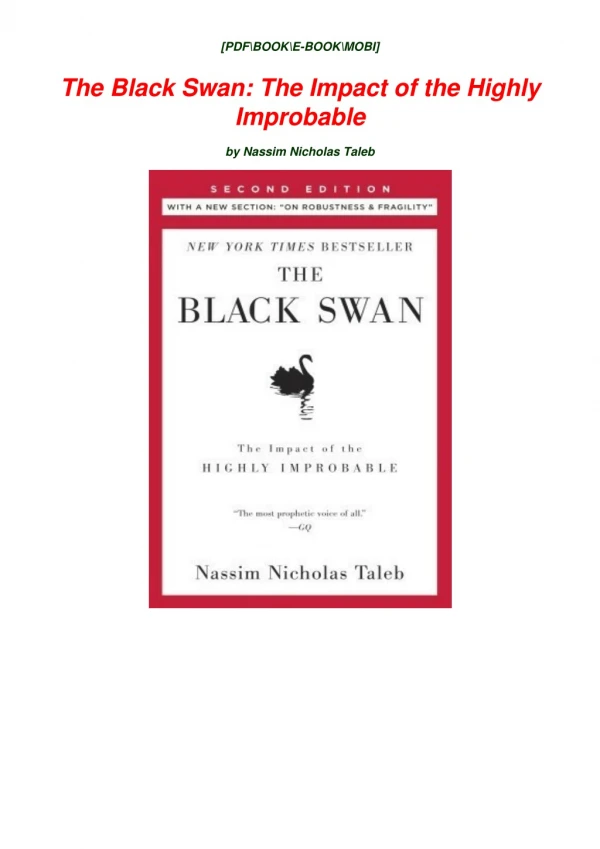 DOWNLOAD The Black Swan: The Impact of the Highly Improbable #FULL PAGE