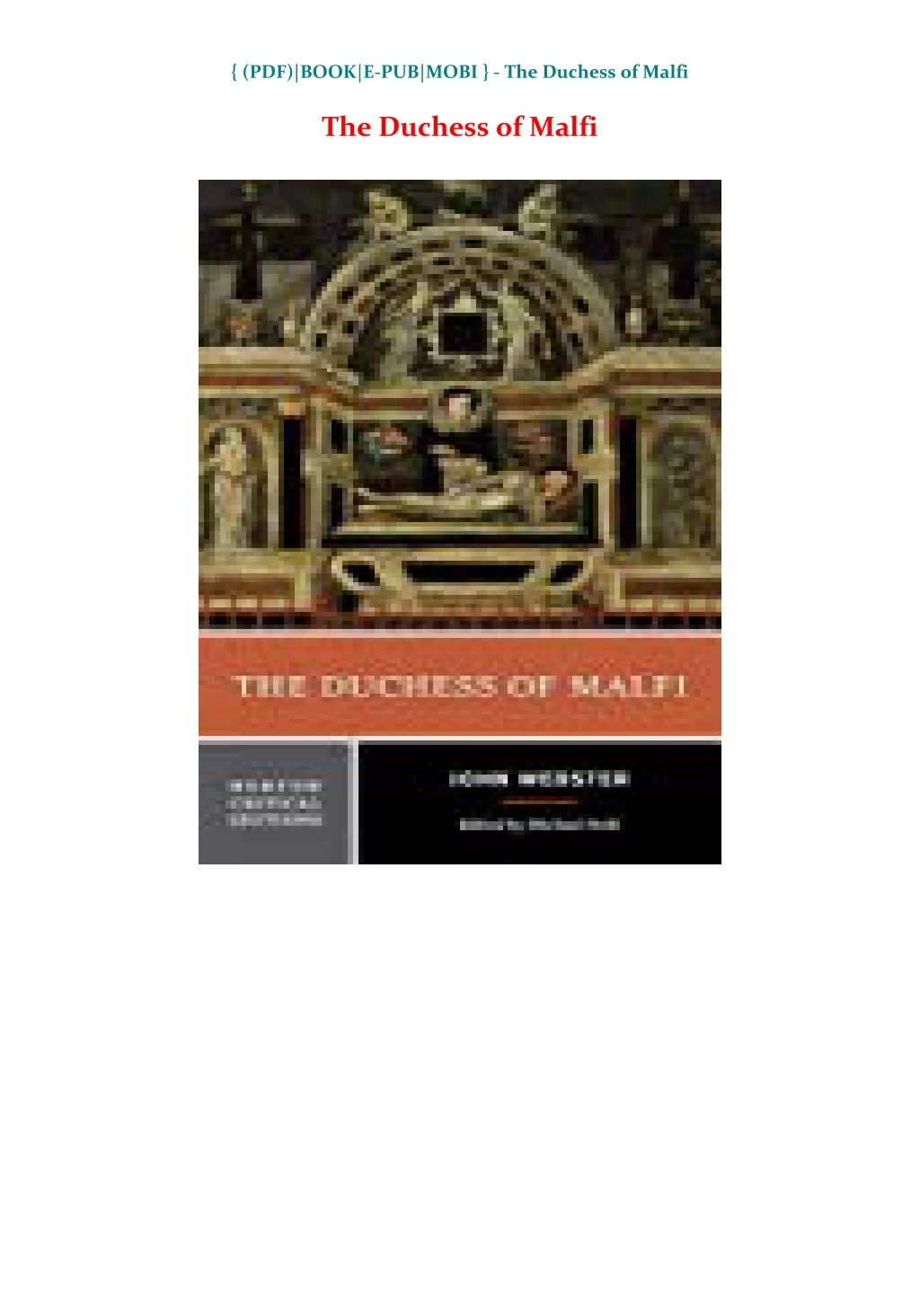 pdf book e pub mobi the duchess of malfi