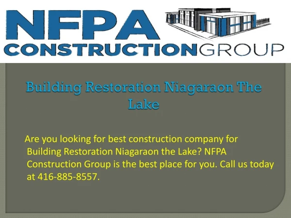 Building Restoration Niagaraon The Lake