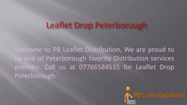 Leaflet Drop Peterborough