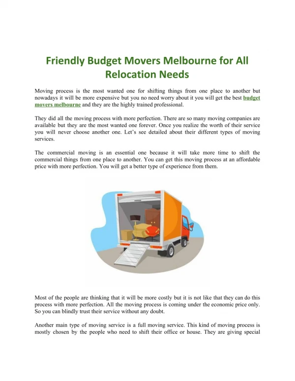 Budget Movers Melbourne