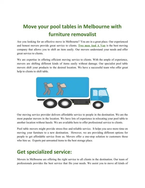 Pool Table Movers Melbourne