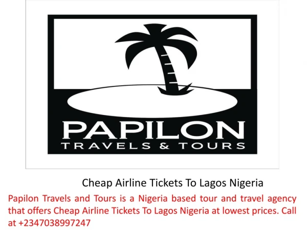 Cheap Airline Tickets To Lagos Nigeria