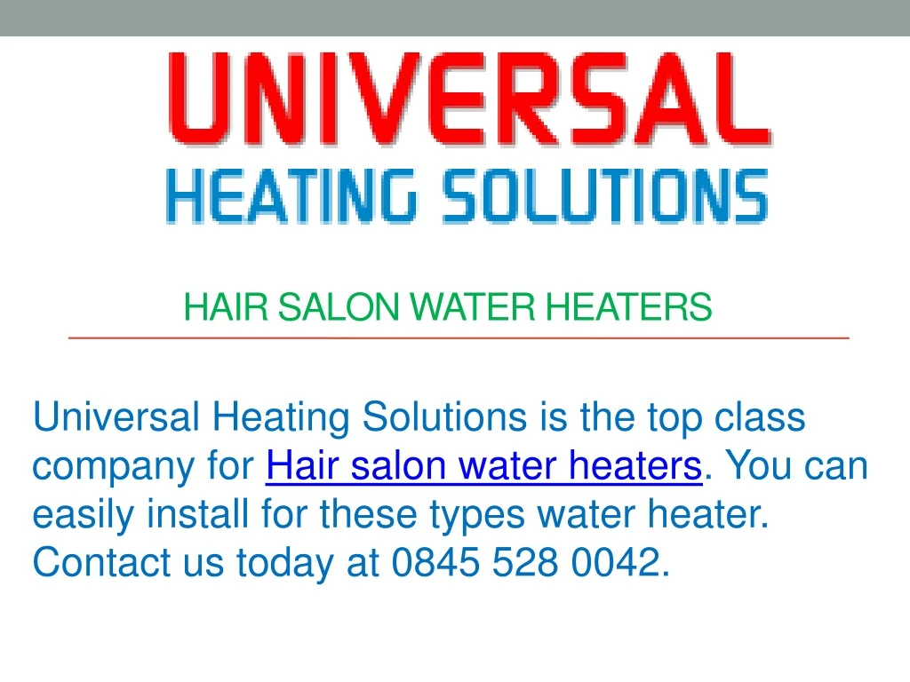 hair salon water heaters