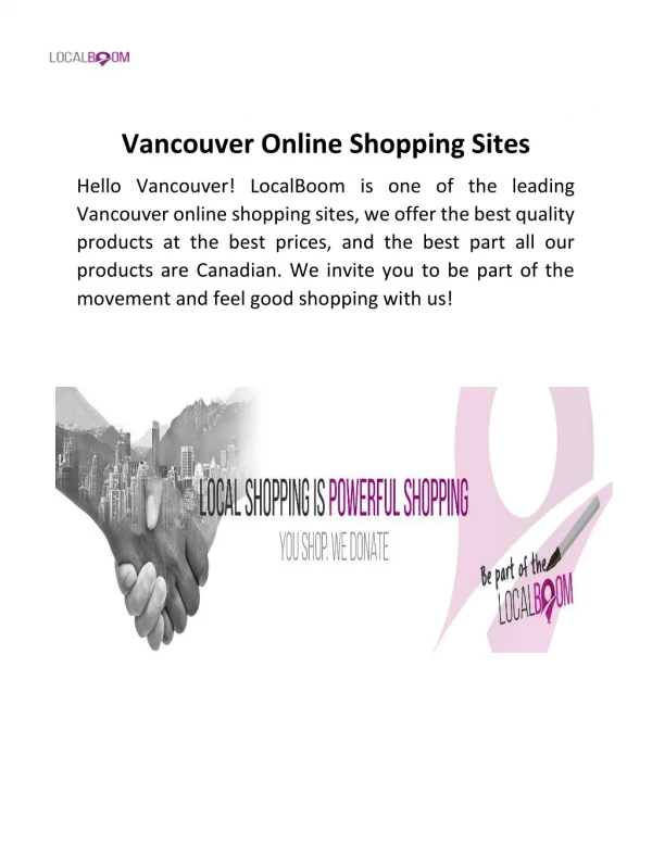 Vancouver Online Shopping sites - localboom