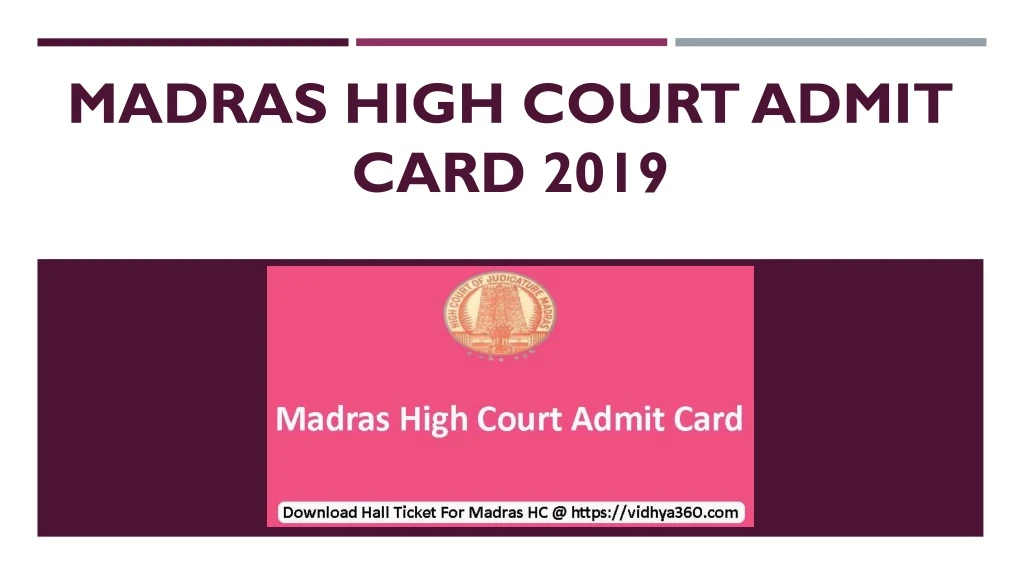 madras high court admit card 2019