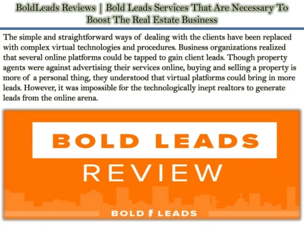 Boldleads Reviews | Bold Leads Services That Are Necessary To Boost The Real Estate Business