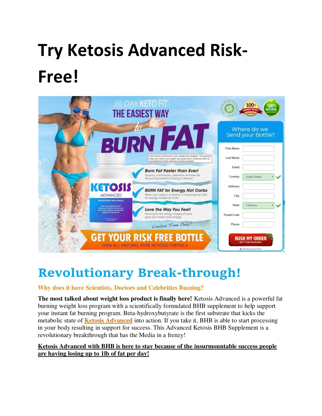 try ketosis advanced risk free