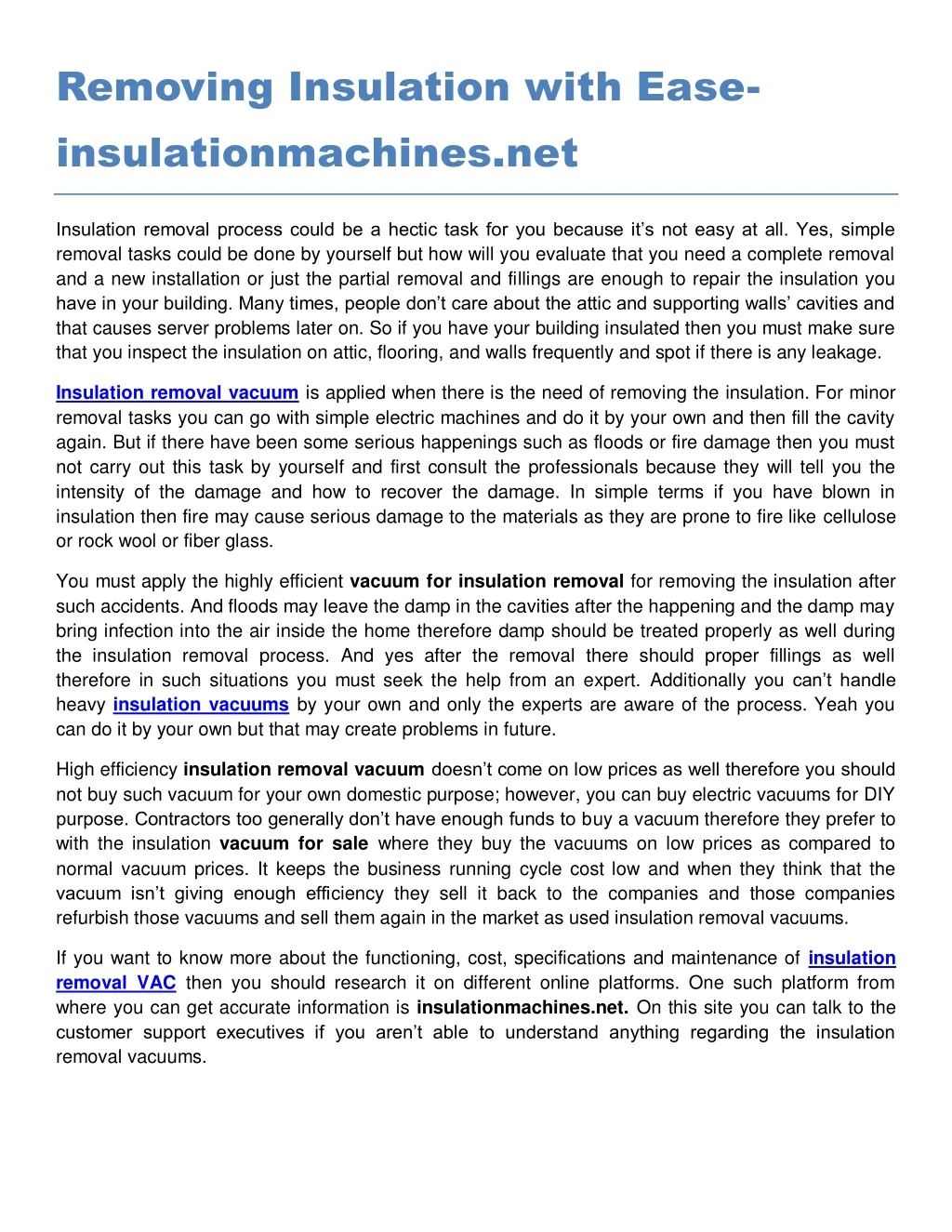 removing insulation with ease insulationmachines