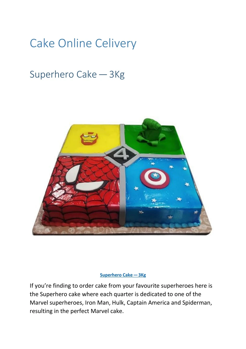 cake online celivery superhero cake 3kg