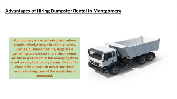 Dumpster rental in Montgomery