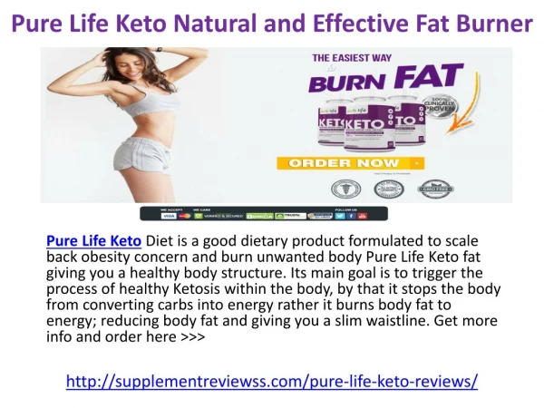 Pure Life Keto Diet Pills Natural and Effective Fat Burner