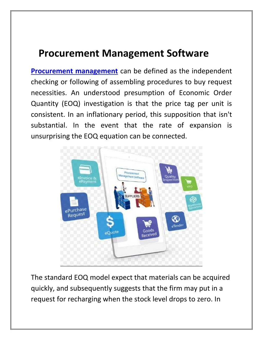 procurement management software procurement
