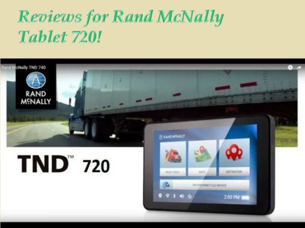 Reviews for Rand McNally Tablet 720!