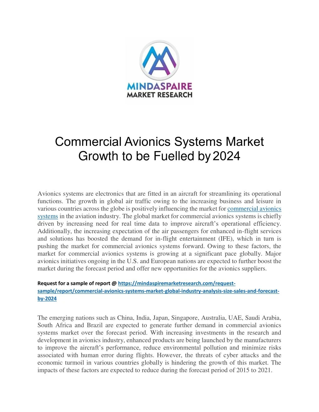commercial avionics systems market growth