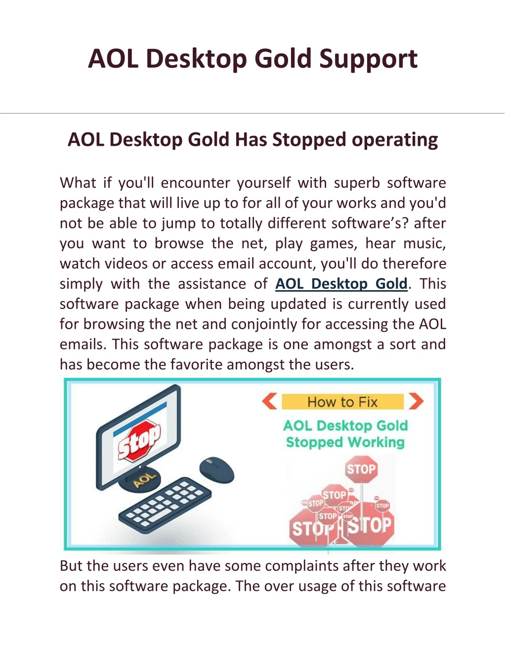 aol desktop gold support
