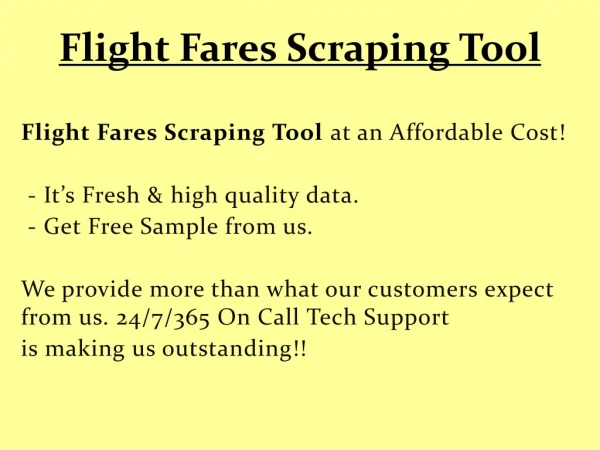 flight fares scraping tool