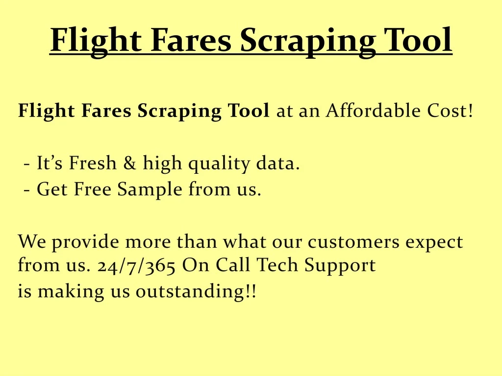 flight fares scraping tool