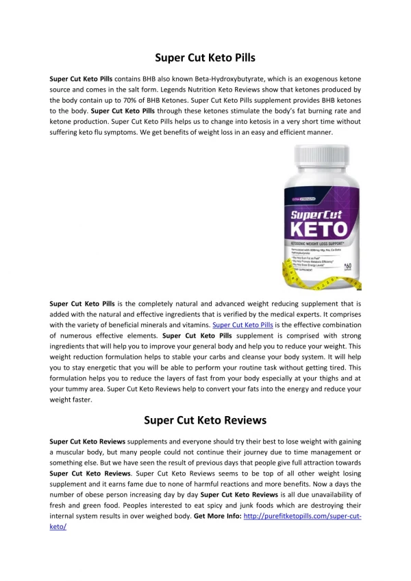 Super Cut Keto Reviews | Super Cut Keto Pills