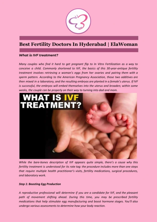 Best Fertility Doctors In Hyderabad | ElaWoman