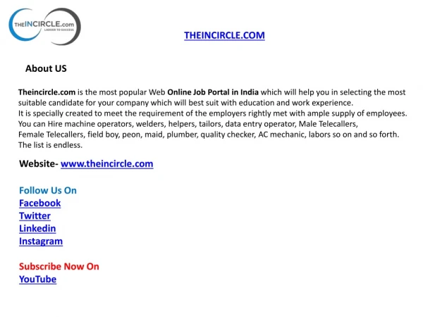 Theincircle.com | Best Online Job Site in India
