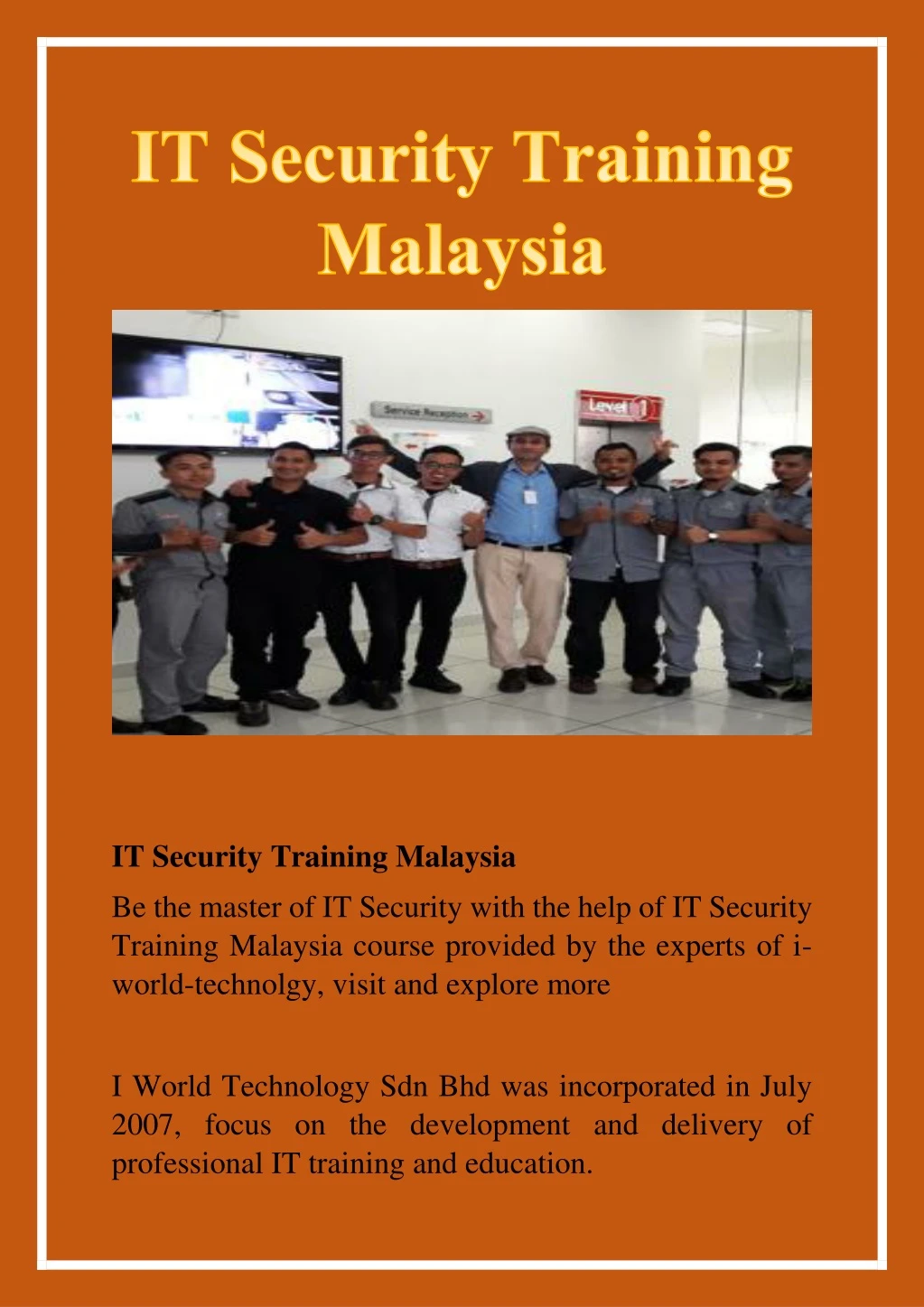 it security training malaysia be the master