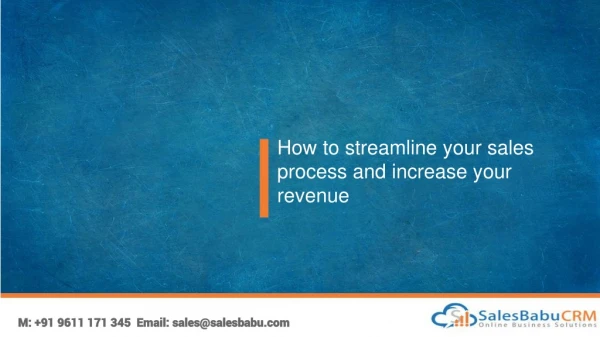 How to streamline your sales process and increase your revenue