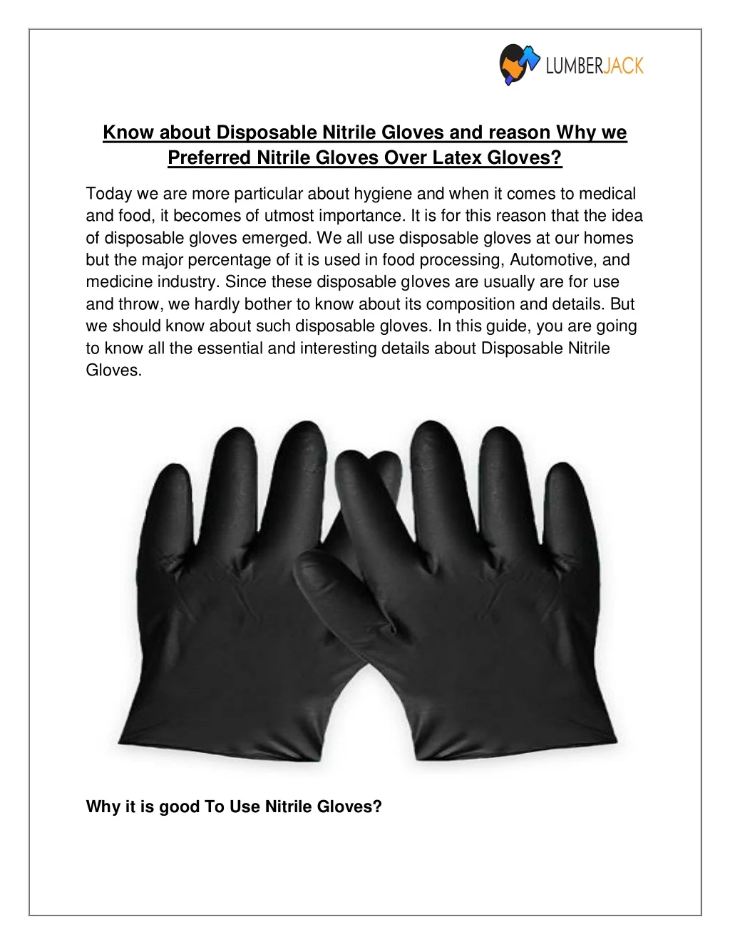 know about disposable nitrile gloves and reason