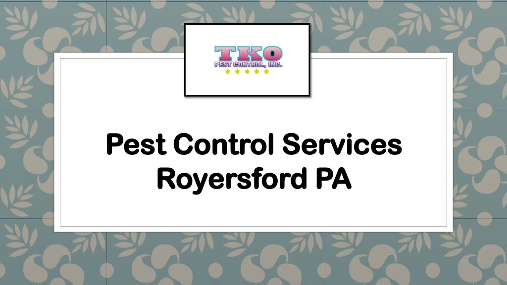 pest control services royersford pa