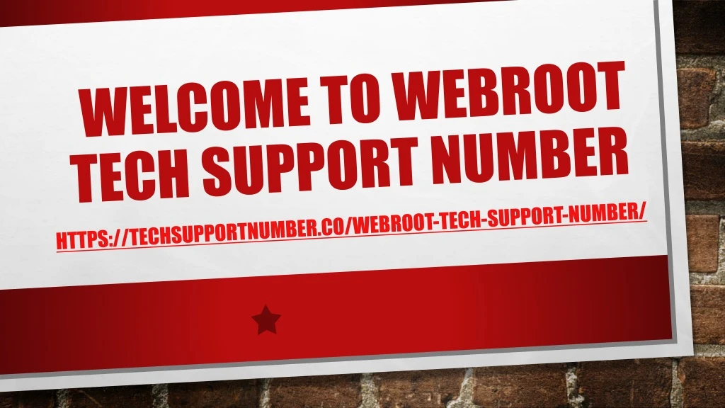 welcome to webroot tech support number