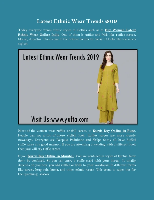 Latest Ethnic Wear Trends 2019