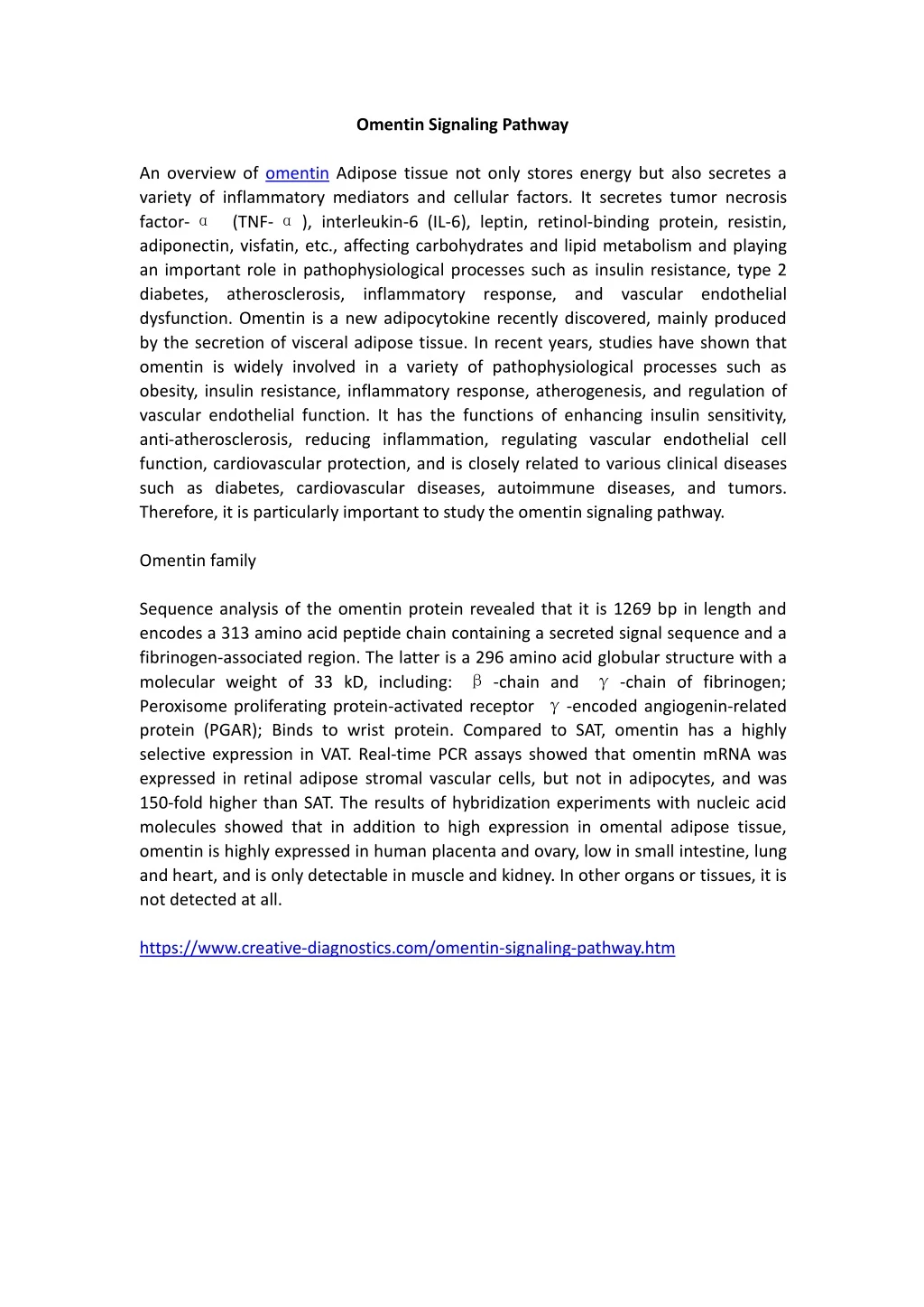 omentin signaling pathway