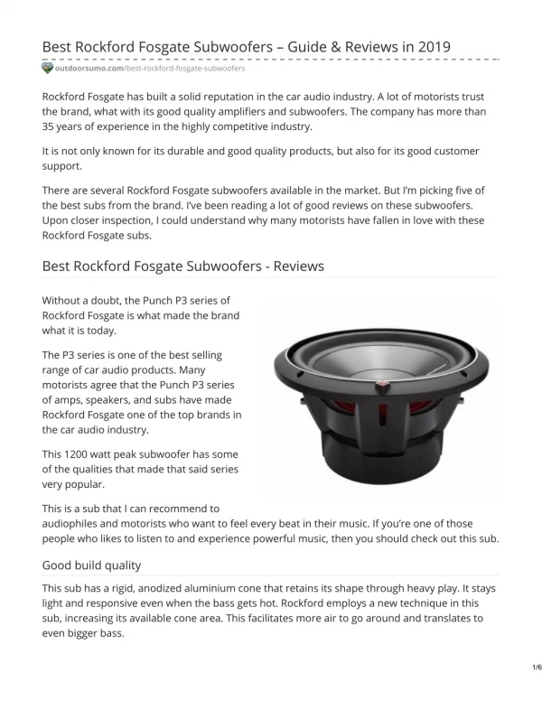 Rockford fosgate r2 10 shallow review - Fosgate powered subwoofer