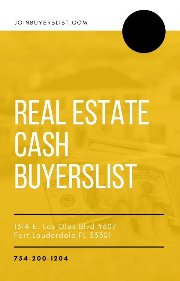 Real Estate Cash BuyersList