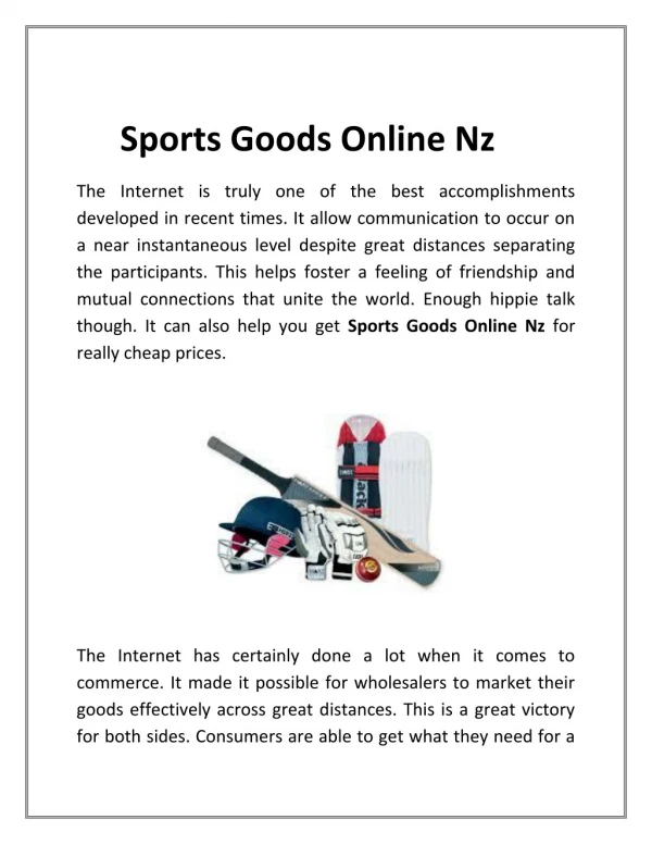 Sports Goods Online Nz