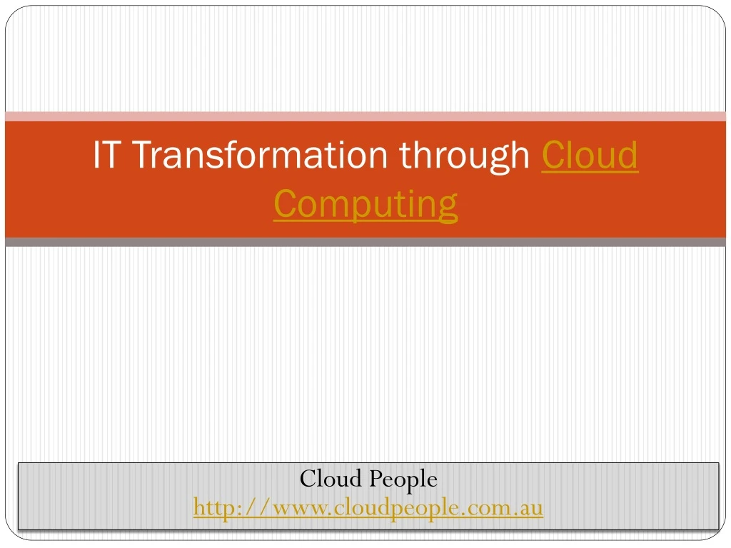it transformation through cloud computing