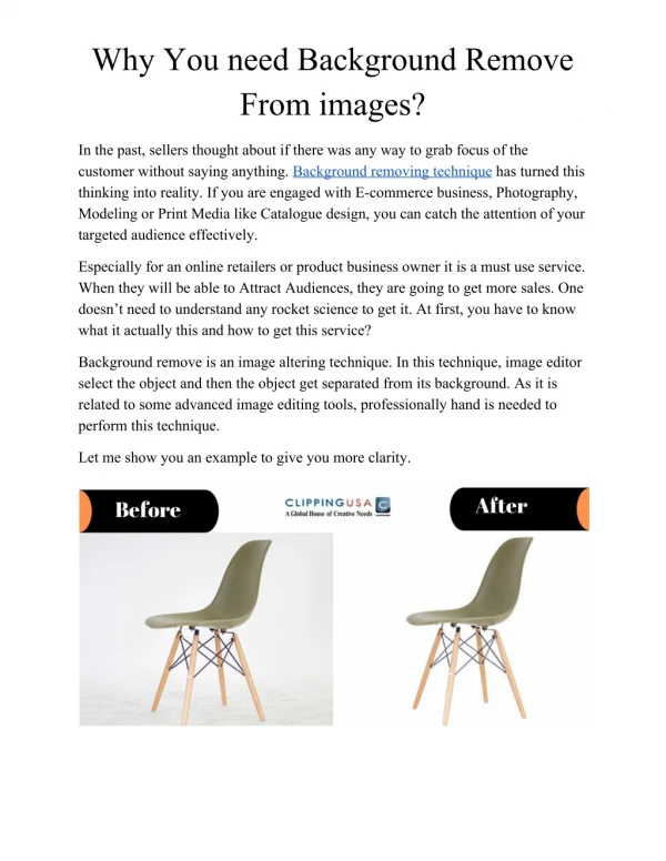Why You need Background Remove From images?