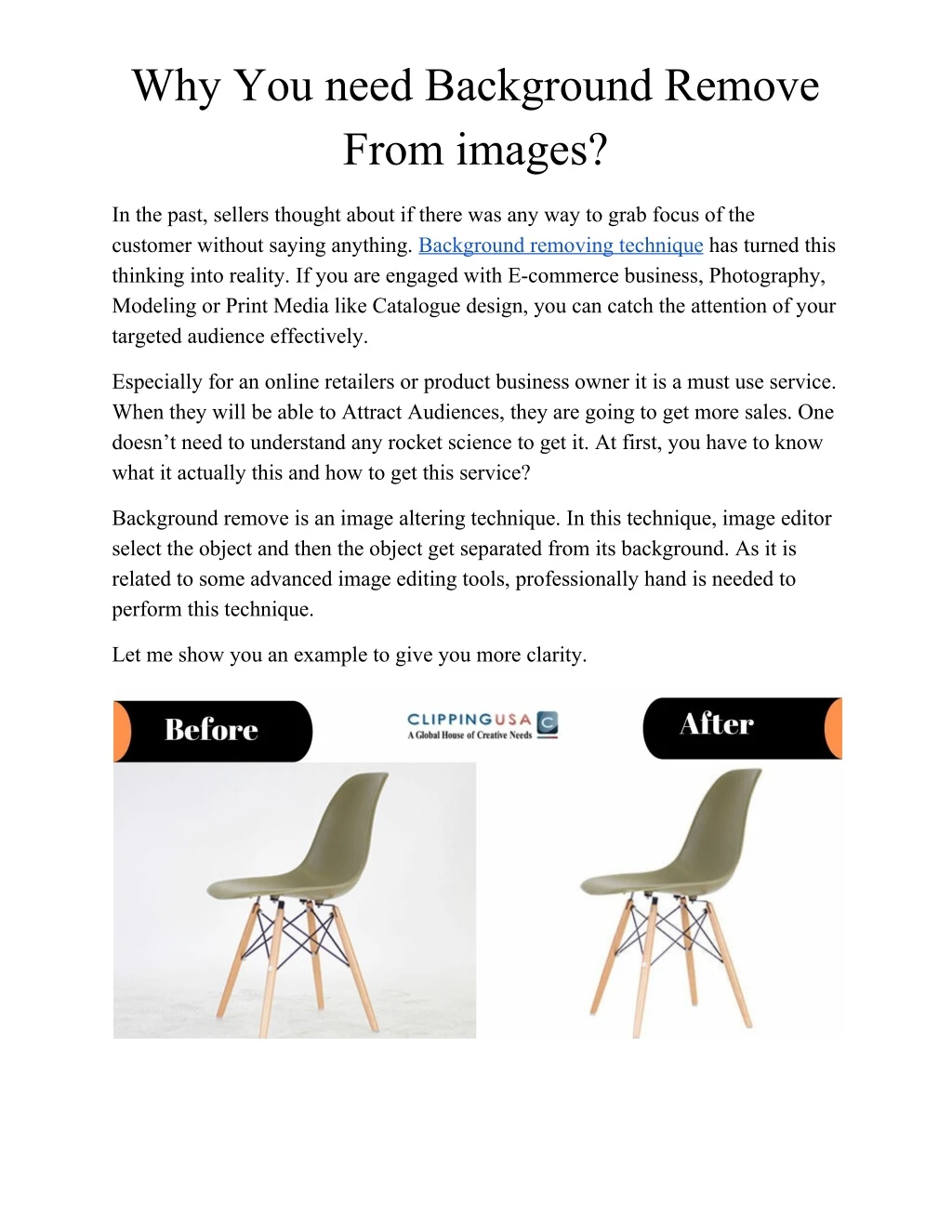 why you need background remove from images