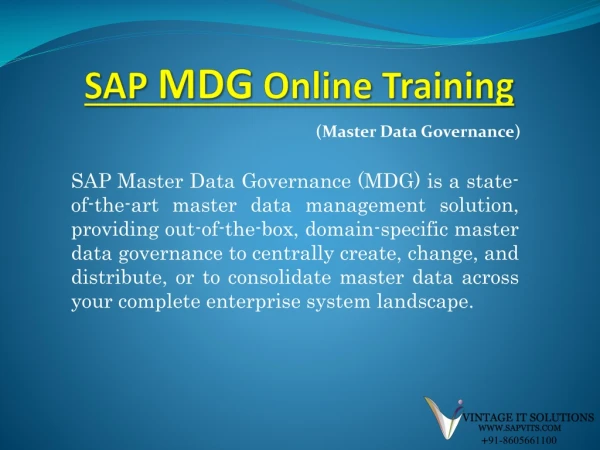 SAP Master Data Governance PPT