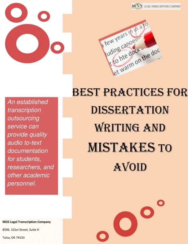 Best Practices for Dissertation Writing and Mistakes to Avoid