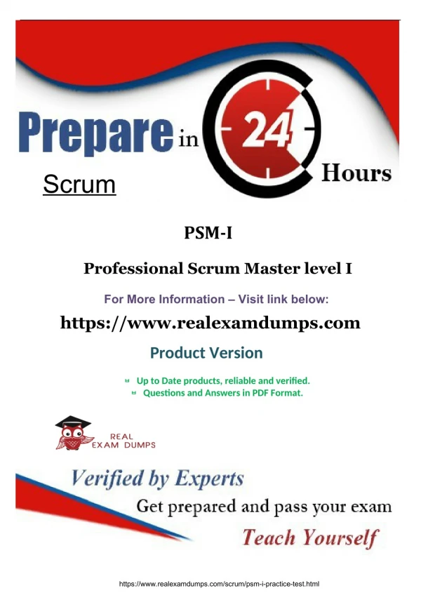 Build Your Success In Professional Scrum Master Exam -Real PSM-I Exam Study Material