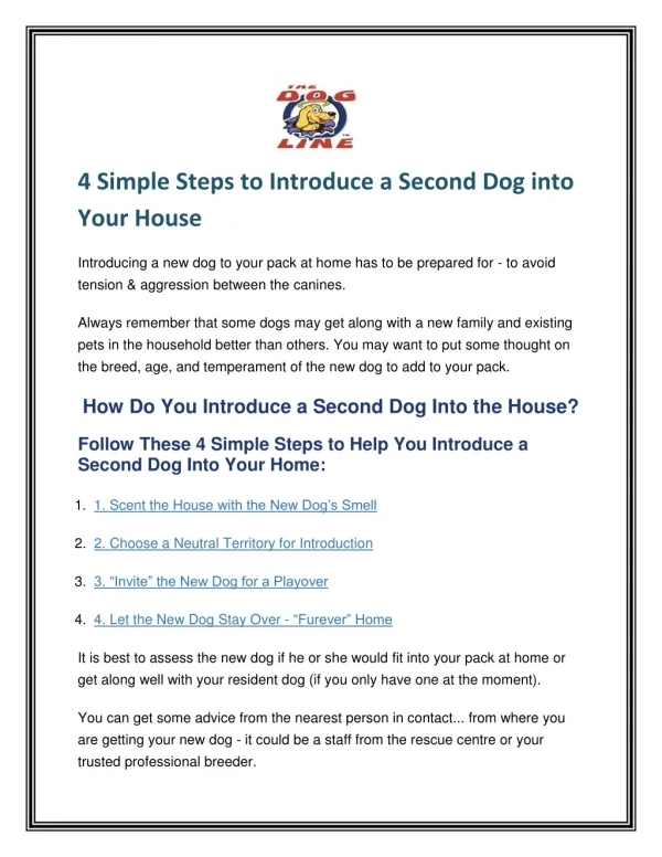 4 Simple Steps to Introduce a Second Dog into Your House-The Dog Line