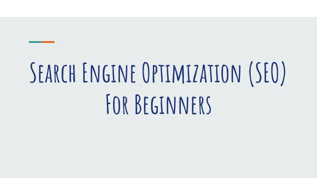 search engine optimization seo for beginners